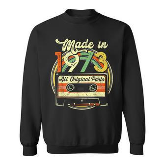 Made In 1973 50Th Birthday Funny Cassette Tape Vintage Sweatshirt - Thegiftio UK