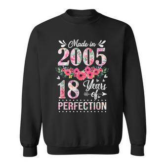 Made In 2005 18 Year Old 18Th Birthday Gift For Girl Women Sweatshirt - Thegiftio UK