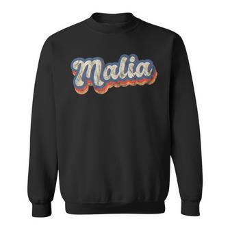 Malia Personalized Name Custom Lettering 70S Men Women Sweatshirt Graphic Print Unisex - Thegiftio UK