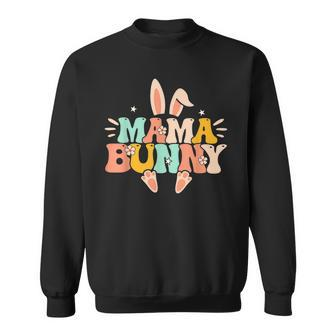 Mama Bunny Retro Groovy Bunny Mom Mommy Happy Easter Day Sweatshirt | Mazezy AU