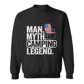 Man Myth Camping Legend Us American Flag Chair Camping Dad Gift Sweatshirt - Monsterry