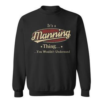 Manning Shirt Personalized Name Gifts T Shirt Name Print T Shirts Shirts With Name Manning V2 Men Women Sweatshirt Graphic Print Unisex - Thegiftio UK