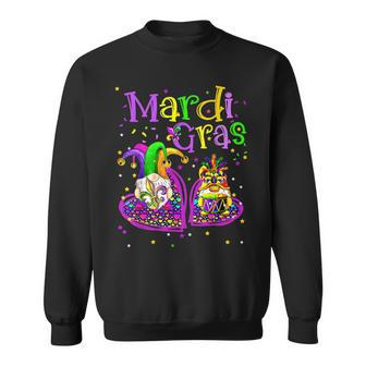 Mardi Gras 2023 Girls Mask Beads Carnival Party Gnome Sweatshirt - Seseable