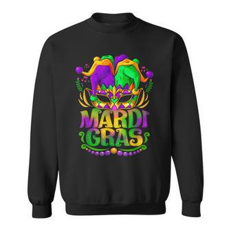 Mardi Gras 2023 - Womens Girls Mask Beads New Orleans Party Sweatshirt - Seseable