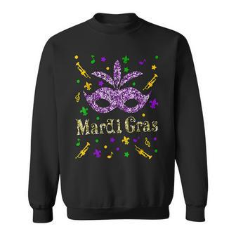 Mardi Gras 2023 - Womens Girls Mask Beads New Orleans Party Sweatshirt - Thegiftio UK