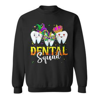 Mardi Gras Carnival Dental Squad New Orlean Dentist Student Sweatshirt - Seseable