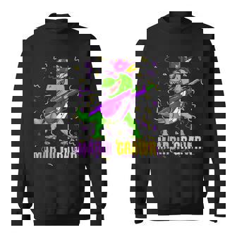 Mardi Gras Dabbing T Rex Dinosaur Mardi Grawr Bead Costume V2 Sweatshirt - Seseable