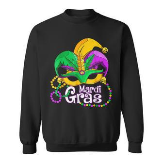 Mardi Gras Mardi Gras 2023 Beads Mask Feathers V2 Sweatshirt - Seseable