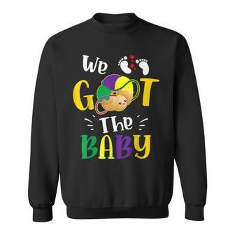 Mardi Gras Pregnancy Announcement We Got The Baby Gift Sweatshirt - Seseable