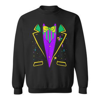 Mardi Gras Tuxedo Costume Funny Carnival Parade Design Sweatshirt - Thegiftio UK
