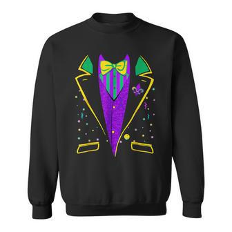 Mardi Gras Tuxedo Costume Funny Carnival Parade Design V2 Sweatshirt - Seseable