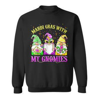 Mardi Gras With My Gnomies 2023 Love Mardi Gras Costume Love Sweatshirt - Thegiftio UK