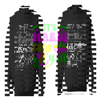 Mardi Gras Yall Funny Mardi Gras Party Mask Beads Costume Sweatshirt - Seseable