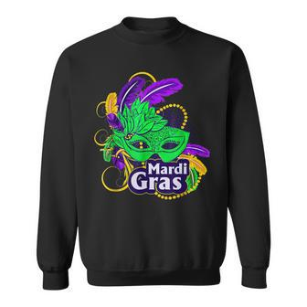Mardi Gras Yall Vinatage New Orleans Party Mardi Gras Mask Sweatshirt - Seseable