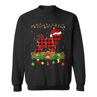 Matching Buffalo Plaid Portuguese Water Dog Christmas Pajama Men Women Sweatshirt Graphic Print Unisex - Seseable