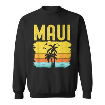 Maui Beach Hawaii Summer Vacation Hawaiian Sunset Vintage Sweatshirt | Mazezy