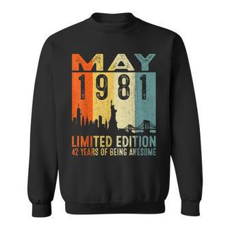 May 1981 Limited Edition 42 Years Of Being Awesome Sweatshirt | Mazezy