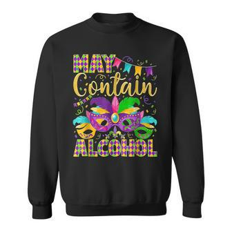 May Contain Alcohol Funny Mardi Gras 2023 Party Costume Sweatshirt - Seseable