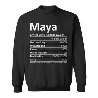 Maya Nutrition Personalized Name Funny Christmas Gift Idea Men Women Sweatshirt Graphic Print Unisex - Thegiftio UK