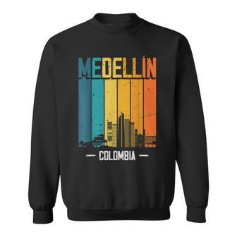 Medellin Colombia Retro Vintage Sunset Skyline Medellin Sweatshirt | Mazezy