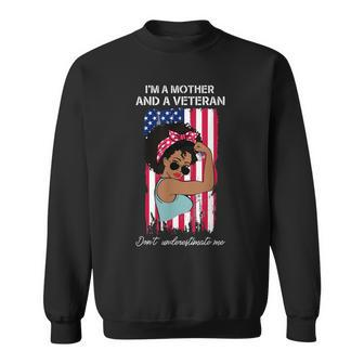 Melanin Black African American Women Us Veteran And Mother Men Women Sweatshirt Graphic Print Unisex - Seseable
