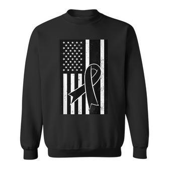 Melanoma Cancer United States Patriotic Flag Patriot Gift Sweatshirt - Seseable