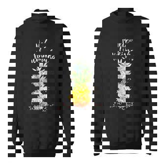 Mele Kalikimaka Pineapple Christmas In July Lights V2 Men Women Sweatshirt Graphic Print Unisex - Thegiftio