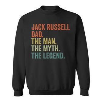 Men Vintage Dog Dad Man Myth Legend Jack Russell Dad Sweatshirt - Seseable