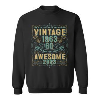 Mens 60 Years Old Gift Vintage 1963 Man Myth Legend 60Th Birthday Men Women Sweatshirt Graphic Print Unisex - Seseable