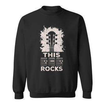 Mens Acoustic Guitar Chord Rocks Music Fathers Day Gifts Sweatshirt - Seseable