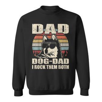 Mens Alaskan Klee Kai Dad And Dog Dad I Rock Them Both Vintage Sweatshirt - Seseable