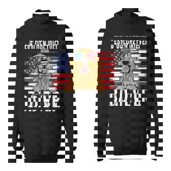 Mens American Flag Golden Retriever Dad Dog Lover Fathers Day Sweatshirt - Thegiftio UK
