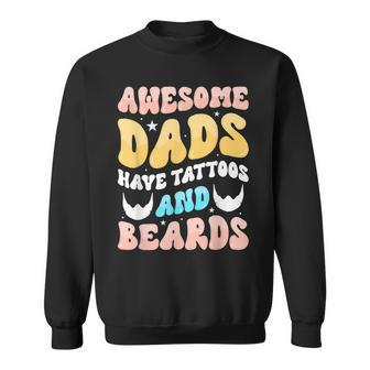 Mens Awesome Dads Have Tattoos Tattooed Dad Funny Fathers Day Sweatshirt - Thegiftio UK