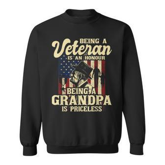 Mens Being A Veteran Is An Honour - Patriotic Us Veteran Grandpa Sweatshirt - Seseable