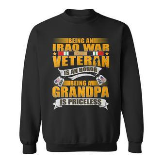 Mens Being An Iraq War Veteran Is An Honor Grandpa Is Priceless Men Women Sweatshirt Graphic Print Unisex | Seseable CA