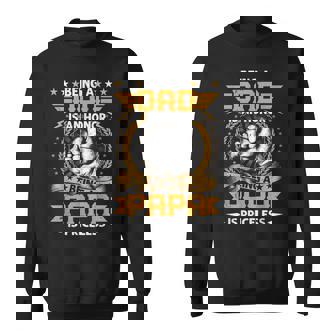 Mens Being Dad Is An Honor Papa Is Priceless Funny Fathers Day Sweatshirt - Thegiftio UK