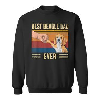 Mens Best Beagle Dad Ever Vintage Fist Bump Funny Dog Lover Sweatshirt - Seseable