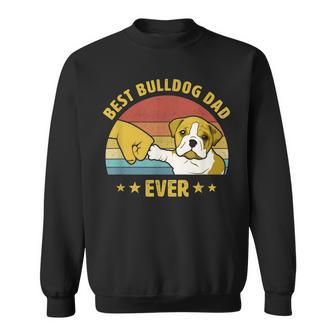 Mens Best Bulldog Dad Ever Vintage English Bulldog Puppy Lover V2 Sweatshirt - Seseable
