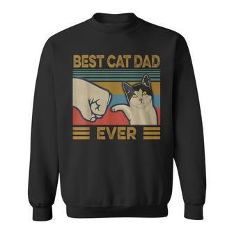 Mens Best Cat Dad Ever Funny Vintage Cat Daddy Lover Gifts Sweatshirt - Seseable