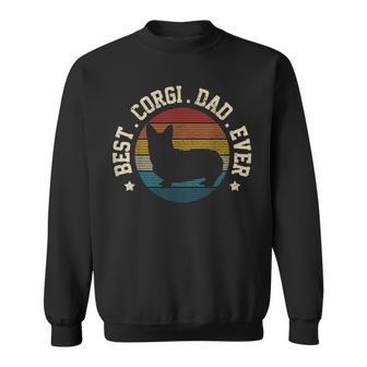 Mens Best Corgi Dad Ever Vintage Funny Cute Corgi Dog Gift Sweatshirt - Seseable