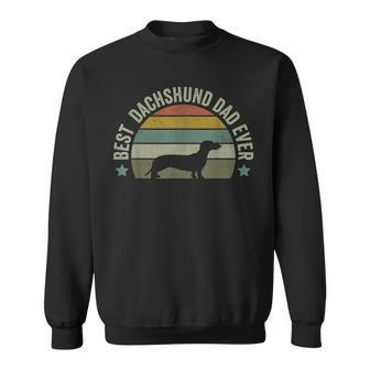 Mens Best Dachshund Dad Dog Fathers Day Funny Doggy Men Women Sweatshirt Graphic Print Unisex - Seseable