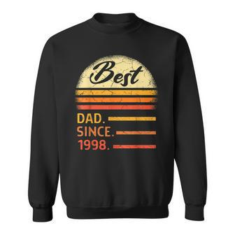 Mens Best Dad Since 1998 Fathers Day From Son Daughter Vintage Sweatshirt - Seseable