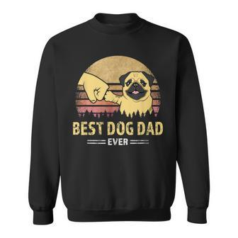 Mens Best Dog Dad Ever Pug Retro Design Proud Vintage Puppy Lover Sweatshirt - Seseable