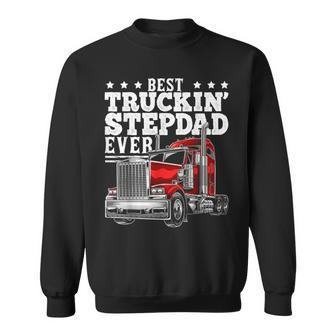Mens Best Truckin Stepdad Ever Big Rig Trucker Father’S Day Gift Sweatshirt | Mazezy