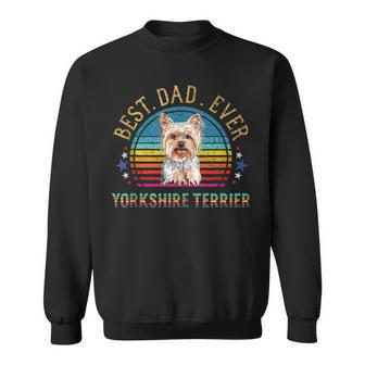Mens Best Yorkshire Terrier Dog Dad Retro Vintage Yorkie Fun Gift Sweatshirt - Seseable