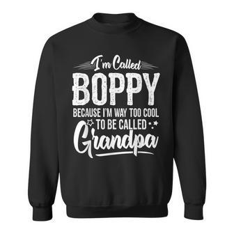 Mens Boppy From Grandchildren Funny Grandfather Boppy Men Women Sweatshirt Graphic Print Unisex - Seseable