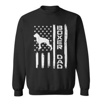 Mens Boxer Dad Us Flag Vintage Patriotic Dog Lover Owner Men Gift Sweatshirt - Seseable