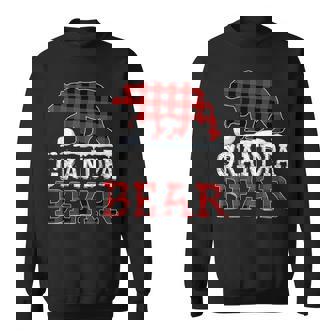 Mens Buffalo Plaid Red Xmas Christmas Grandpa Bear Pajama Family Men Women Sweatshirt Graphic Print Unisex - Seseable