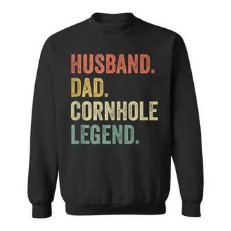 Mens Cornhole Vintage Funny Gift Husband Dad Legend Sweatshirt - Seseable