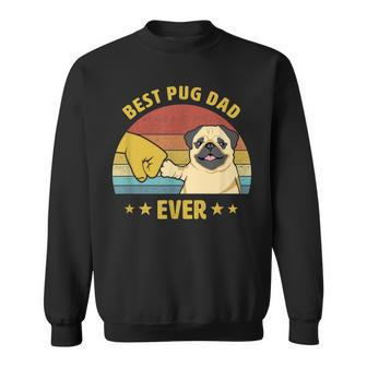 Mens Cute Best Pug Dad Ever Proud Vintage Puppy Lover Pug Retro Sweatshirt - Seseable